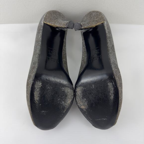 Stuart Weitzman Evebaton Metallic Shimmer Peep Toe evening pumps W-6.5‎ - Picture 10 of 11